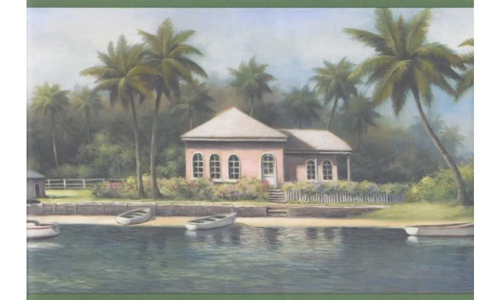 Green Lake Palm Trees CW32112 Wallpaper Border