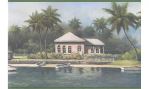 Green Lake Palm Trees CW32112 Wallpaper Border