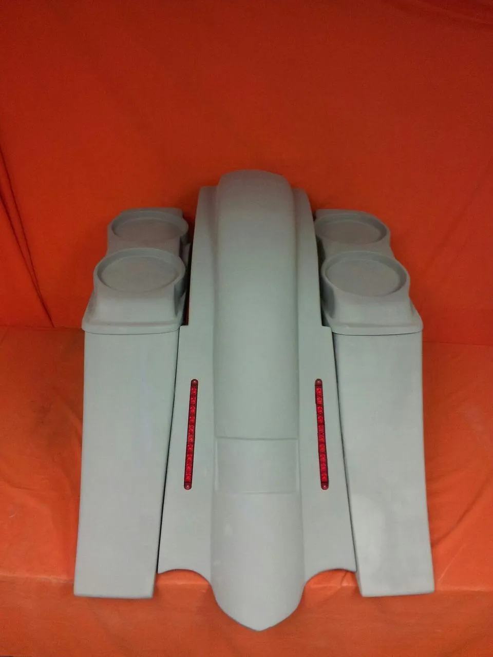 Harley Davidson 6" Heritage Softail Out & Down Extended Saddlebags, Dual 6.5" Speaker Lids   LED Fender No Cutouts