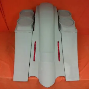 Harley Davidson 6" Heritage Softail Out & Down Extended Saddlebags, Dual 6.5" Speaker Lids   LED Fender No Cutouts