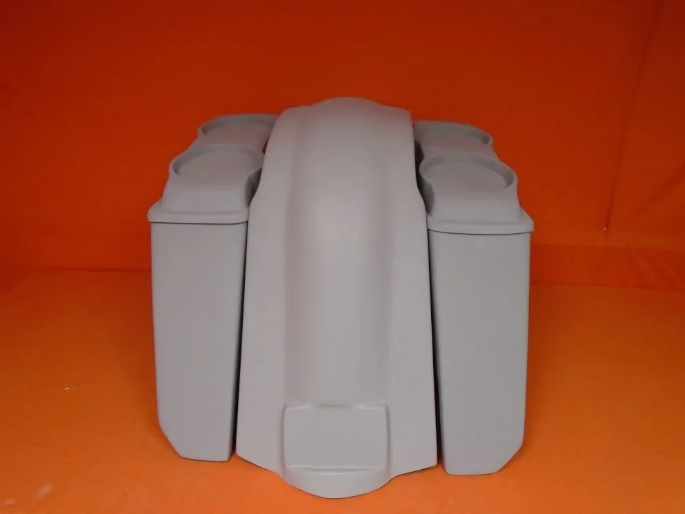Harley Davidson Heritage Softail 5" Extended Saddlebags Dual 6.5" Speaker Lids   Fender No Cutouts