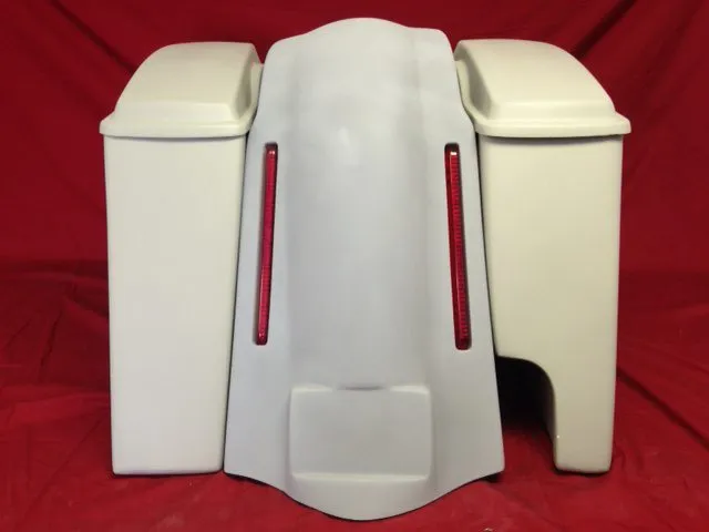 Harley Davidson Softail Heritage 6" Extended Stretched Saddlebags Lids LED Lights Fender Right CutOut