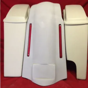 Harley Davidson Softail Heritage 6" Extended Stretched Saddlebags Lids LED Lights Fender Right CutOut