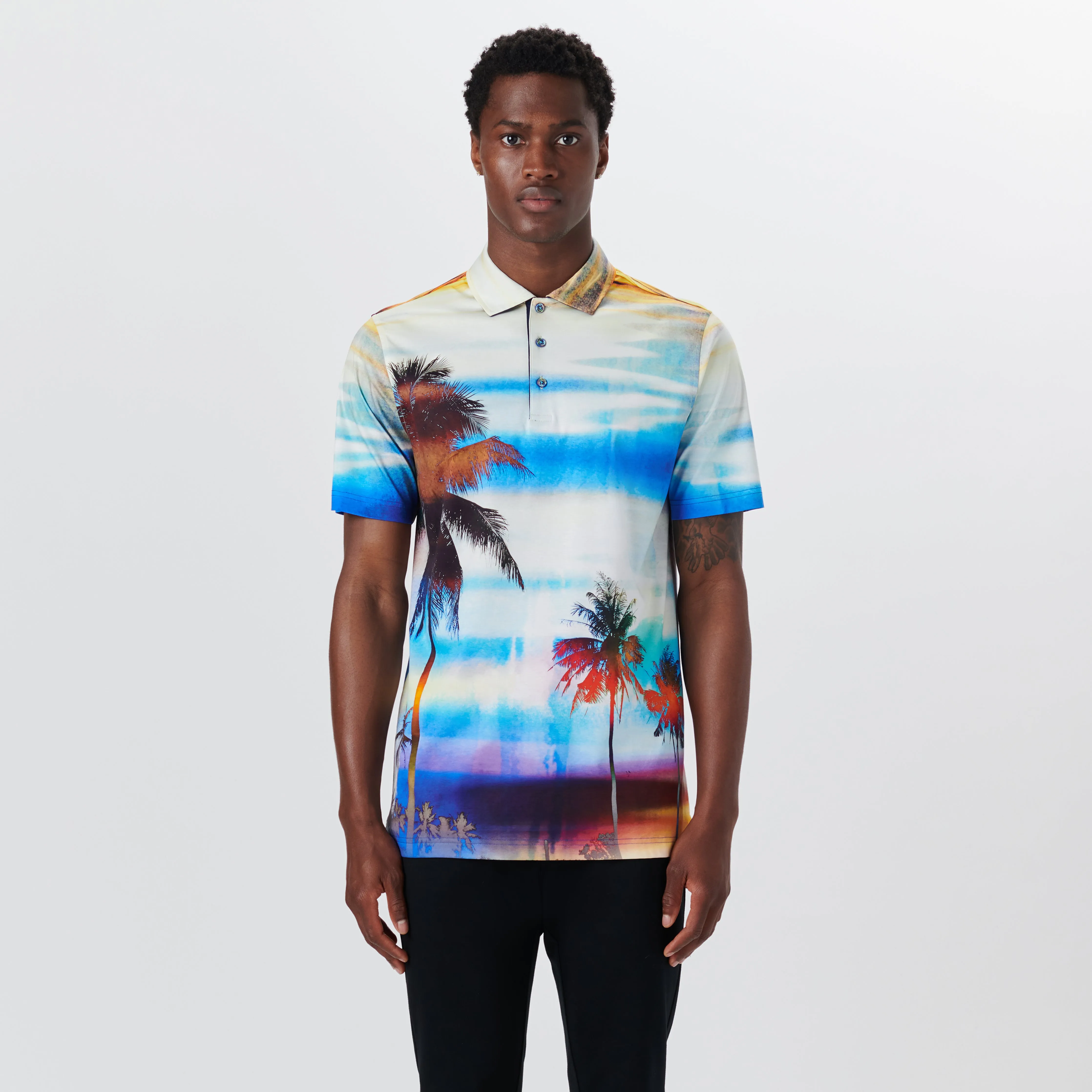Hendrix Palm Tree Print Polo