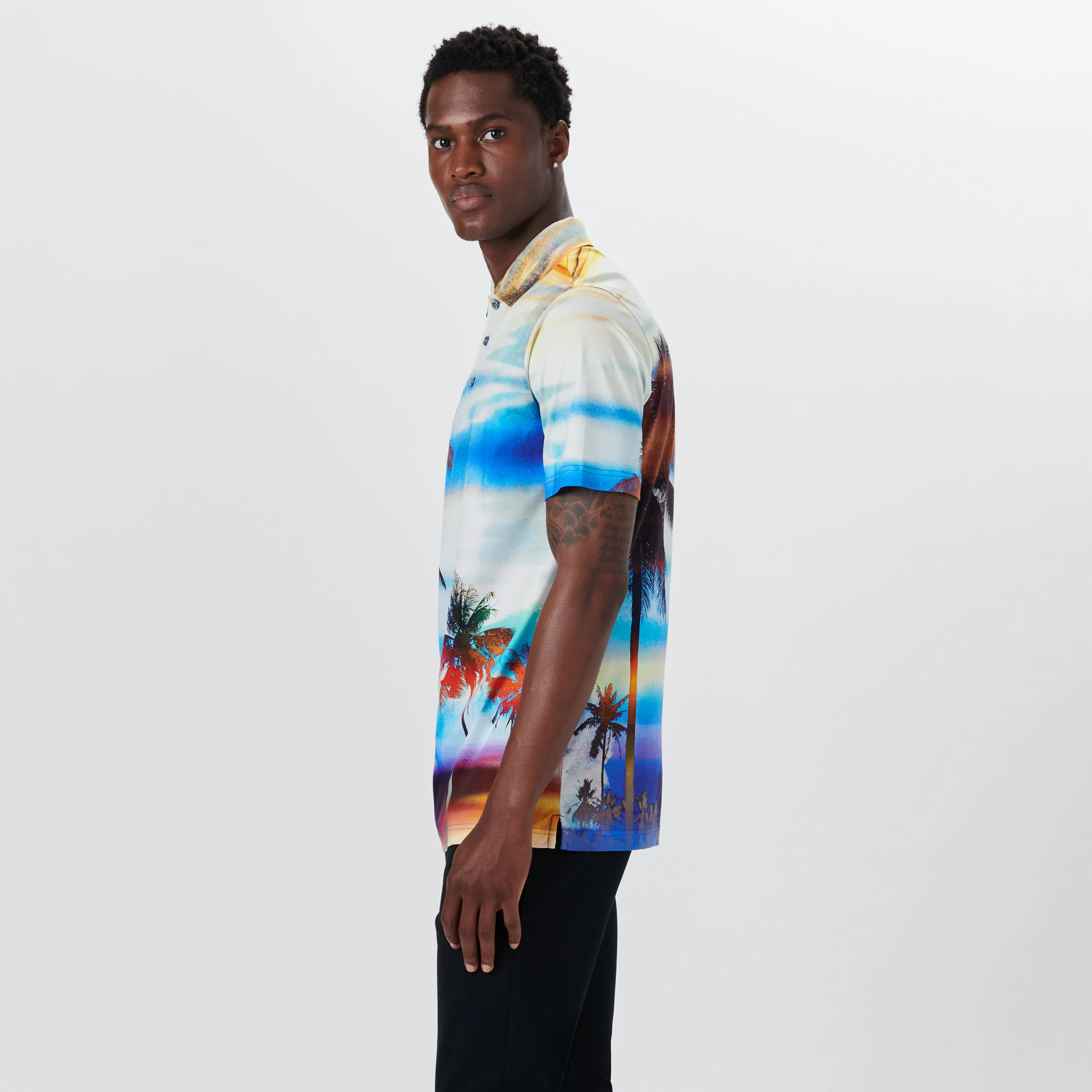 Hendrix Palm Tree Print Polo