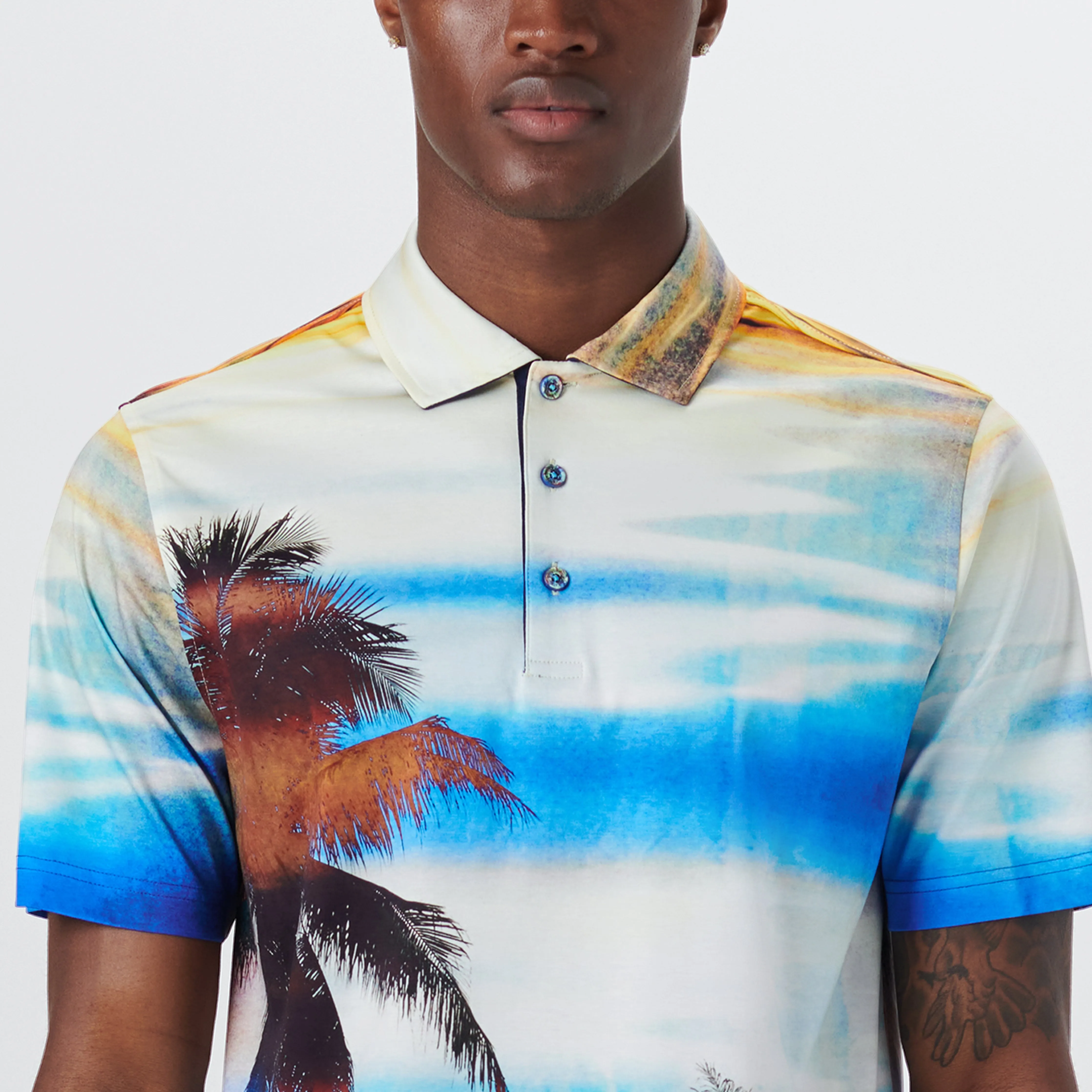 Hendrix Palm Tree Print Polo