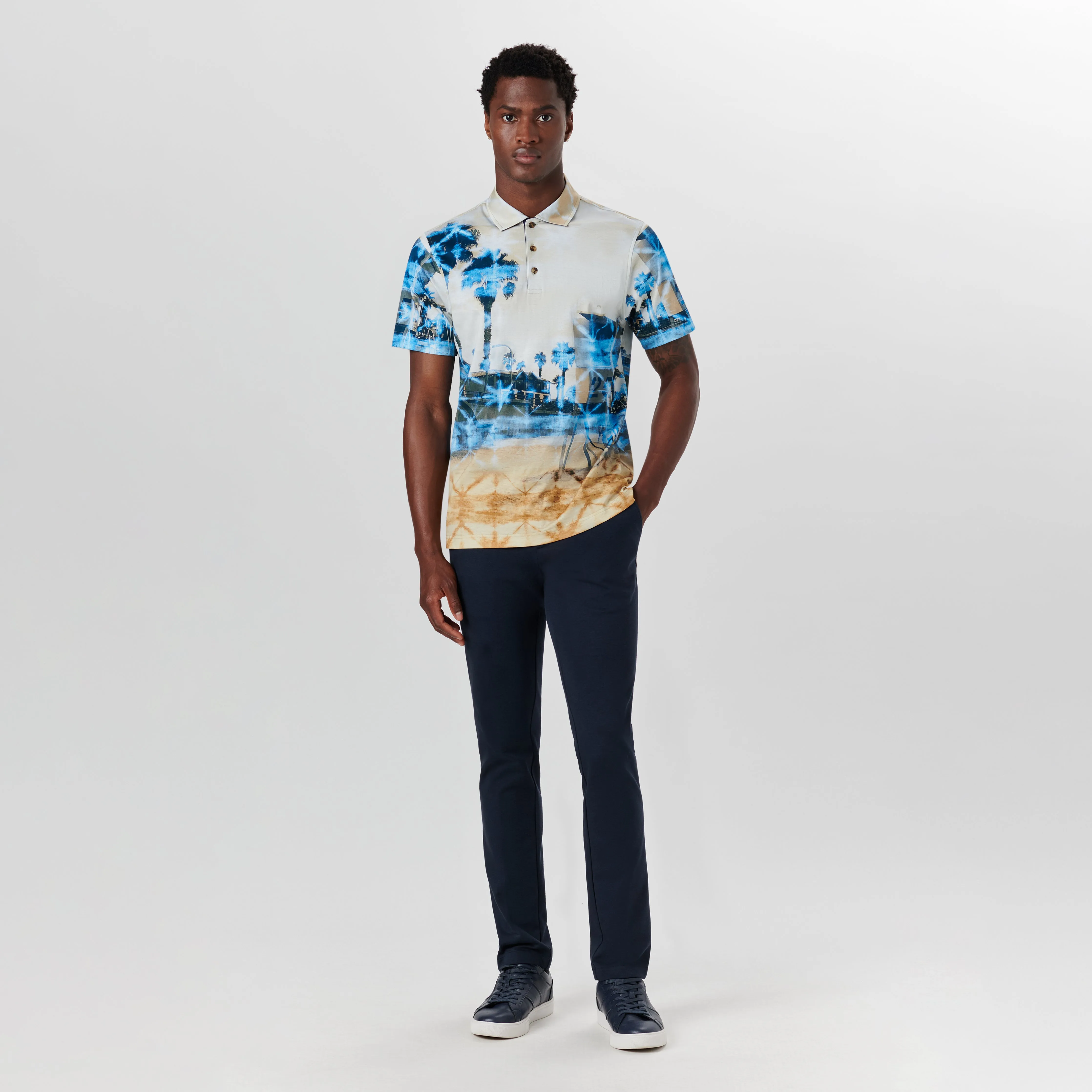 HENDRIX Palm Tree Print Polo