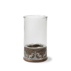 Heritage Inlay Wood Candleholder, 12.5"