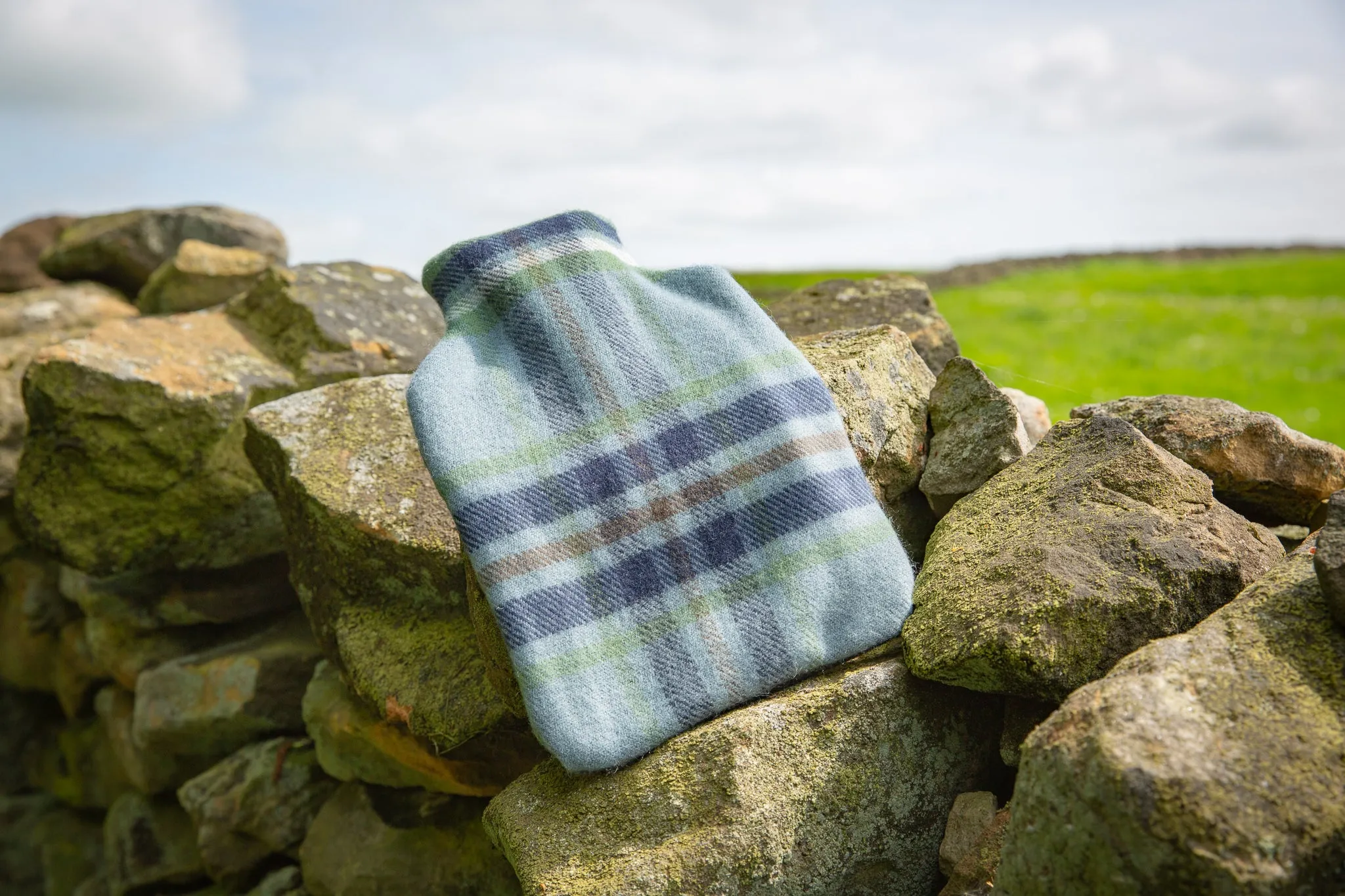 Heritage Tartan Hot Water Bottle: Beech Dappled Skies