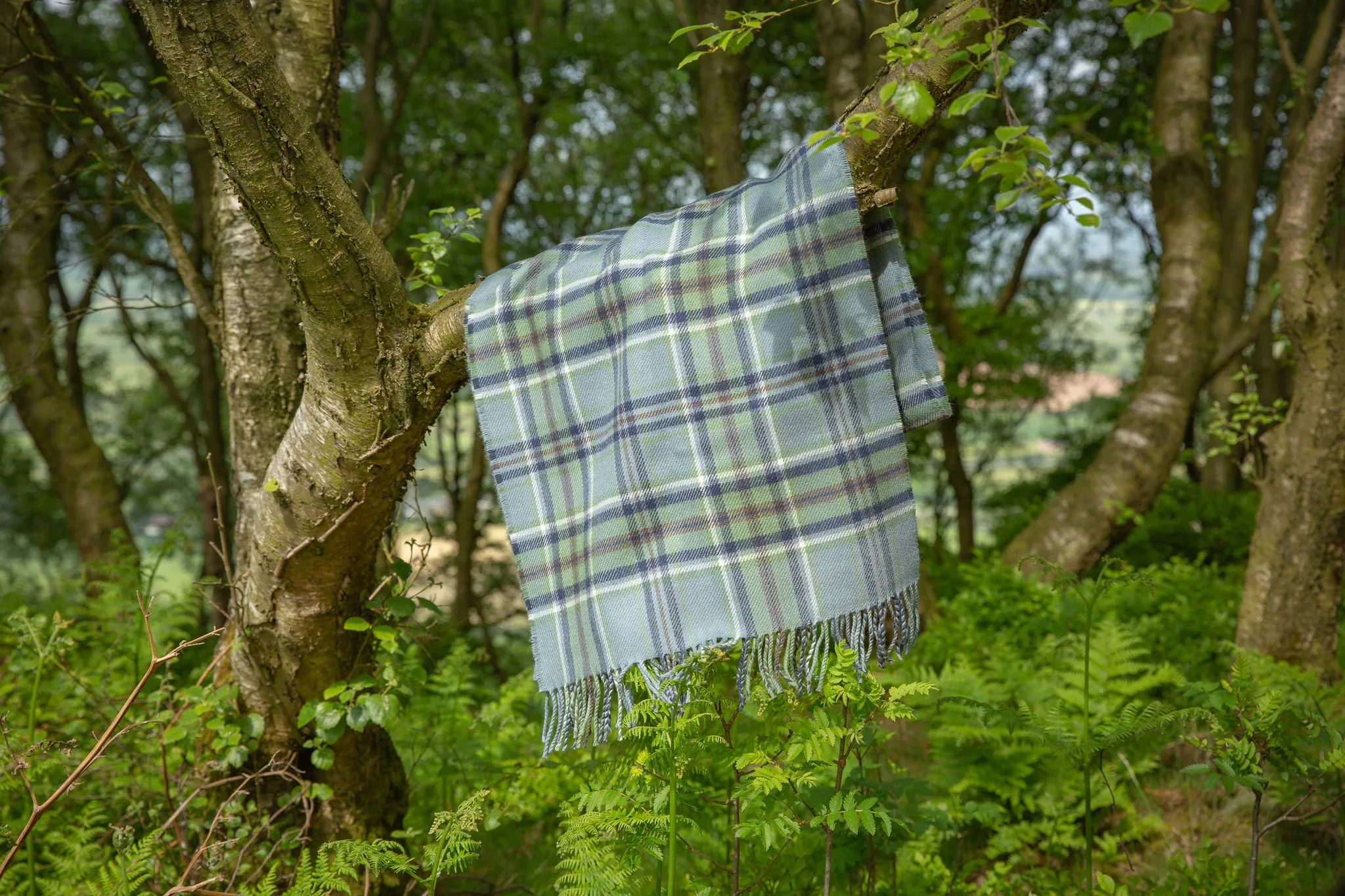 Heritage Tartan Shawl: Beech Dappled Skies