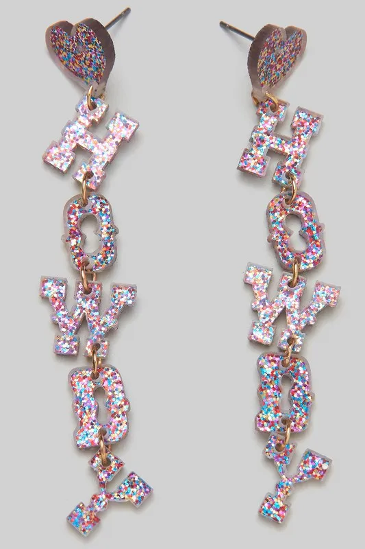 Howdy Sparkling Glitter Earrings - Multi