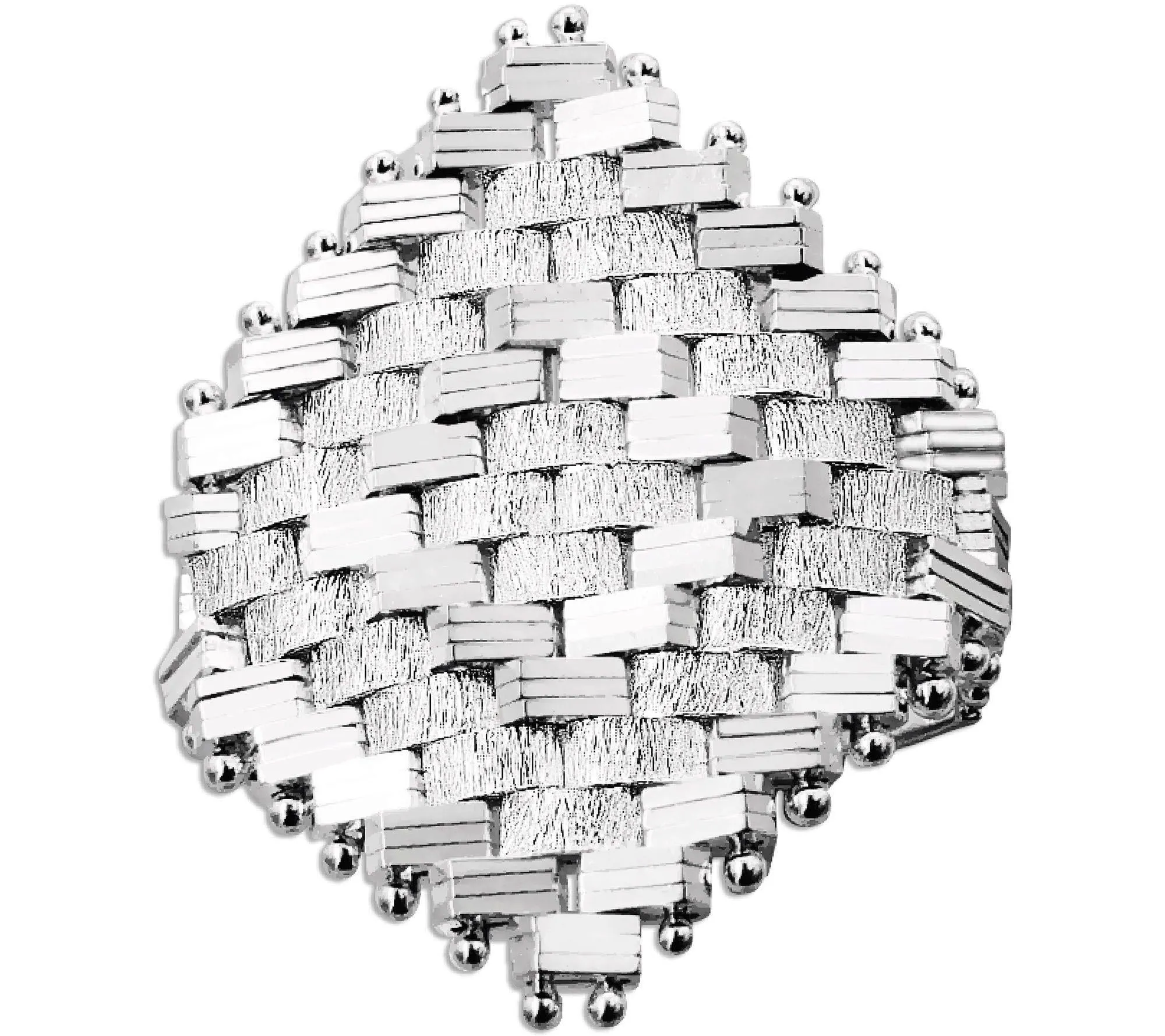 Imperial Silver Satin Marquise-Shaped Band Ring