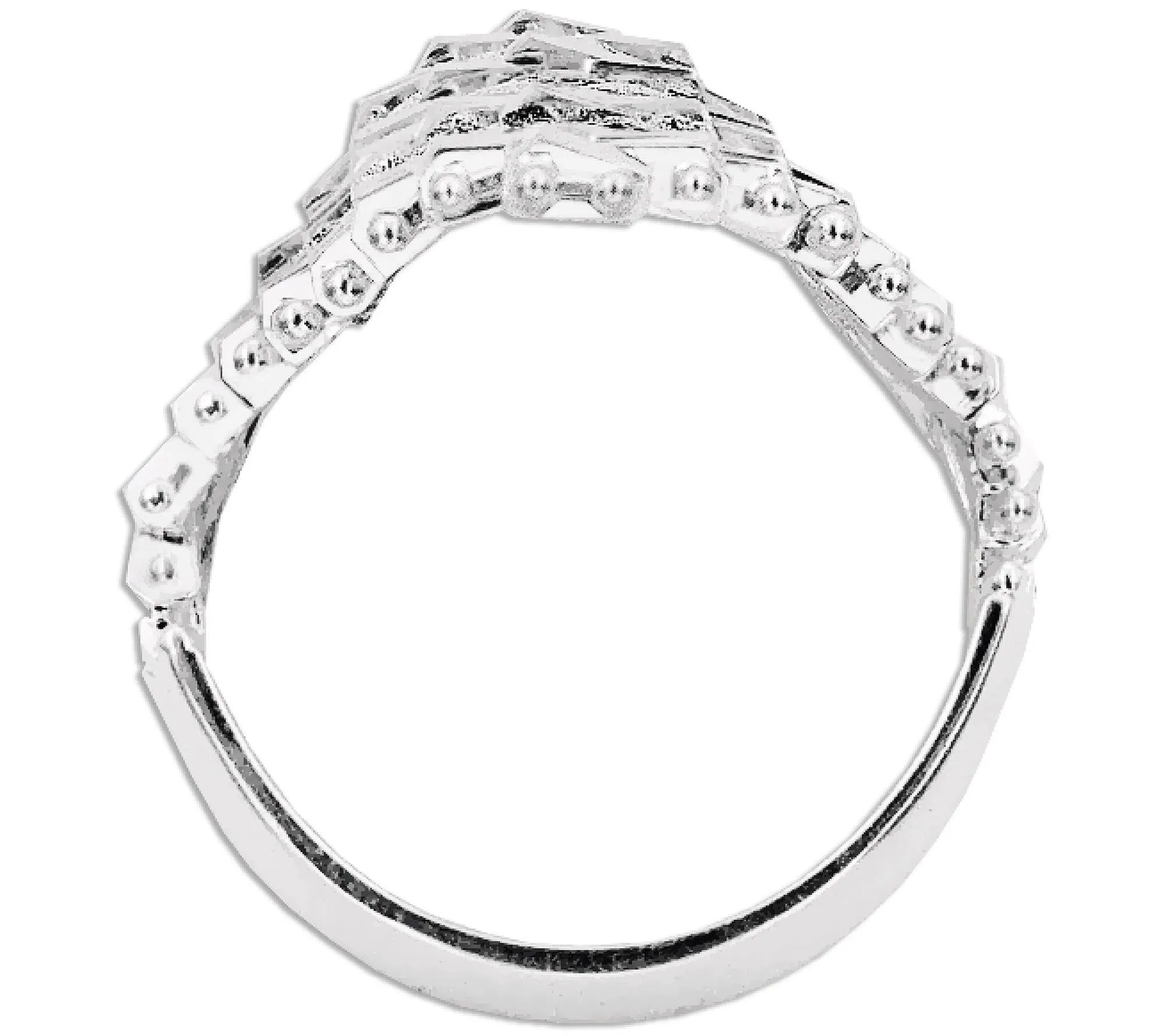 Imperial Silver Satin Marquise-Shaped Band Ring