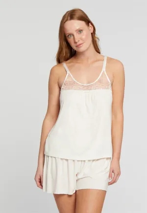 In Love Cami And Short PJ Set In Chantilly