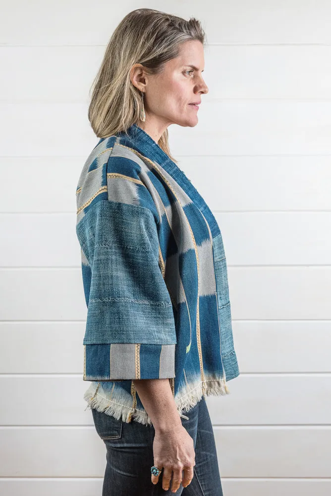 Indigo Ikat Haori Jacket