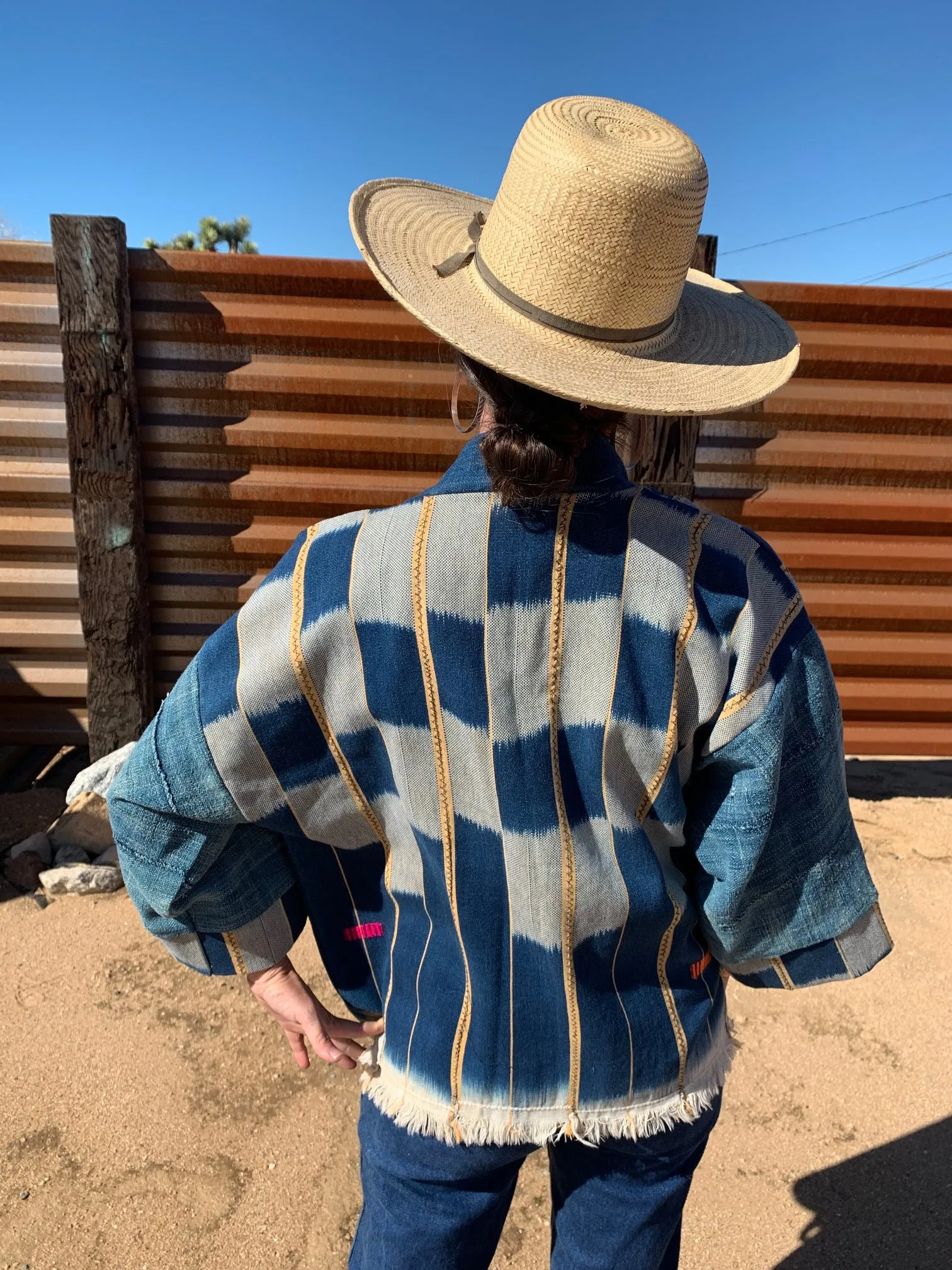 Indigo Ikat Haori Jacket