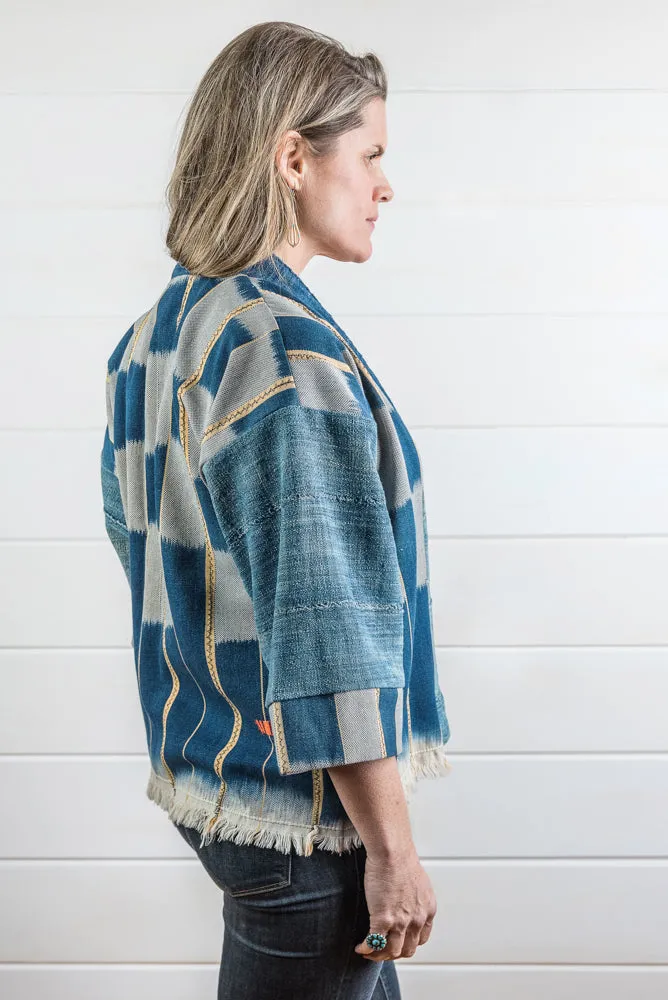 Indigo Ikat Haori Jacket
