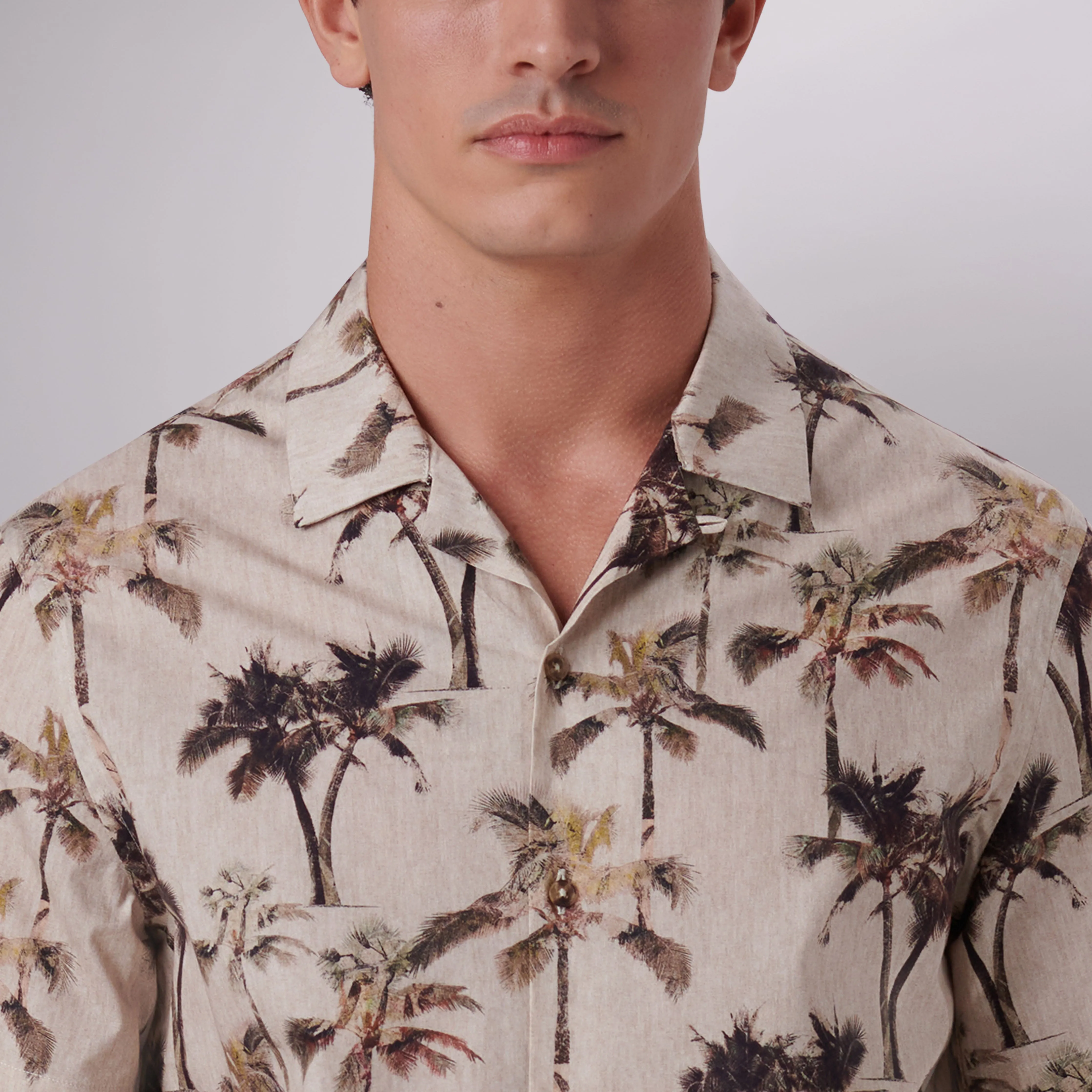 Jackson Palm Tree Print Short Sleeve Shirt