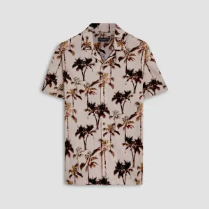 Jackson Palm Tree Print Short Sleeve Shirt