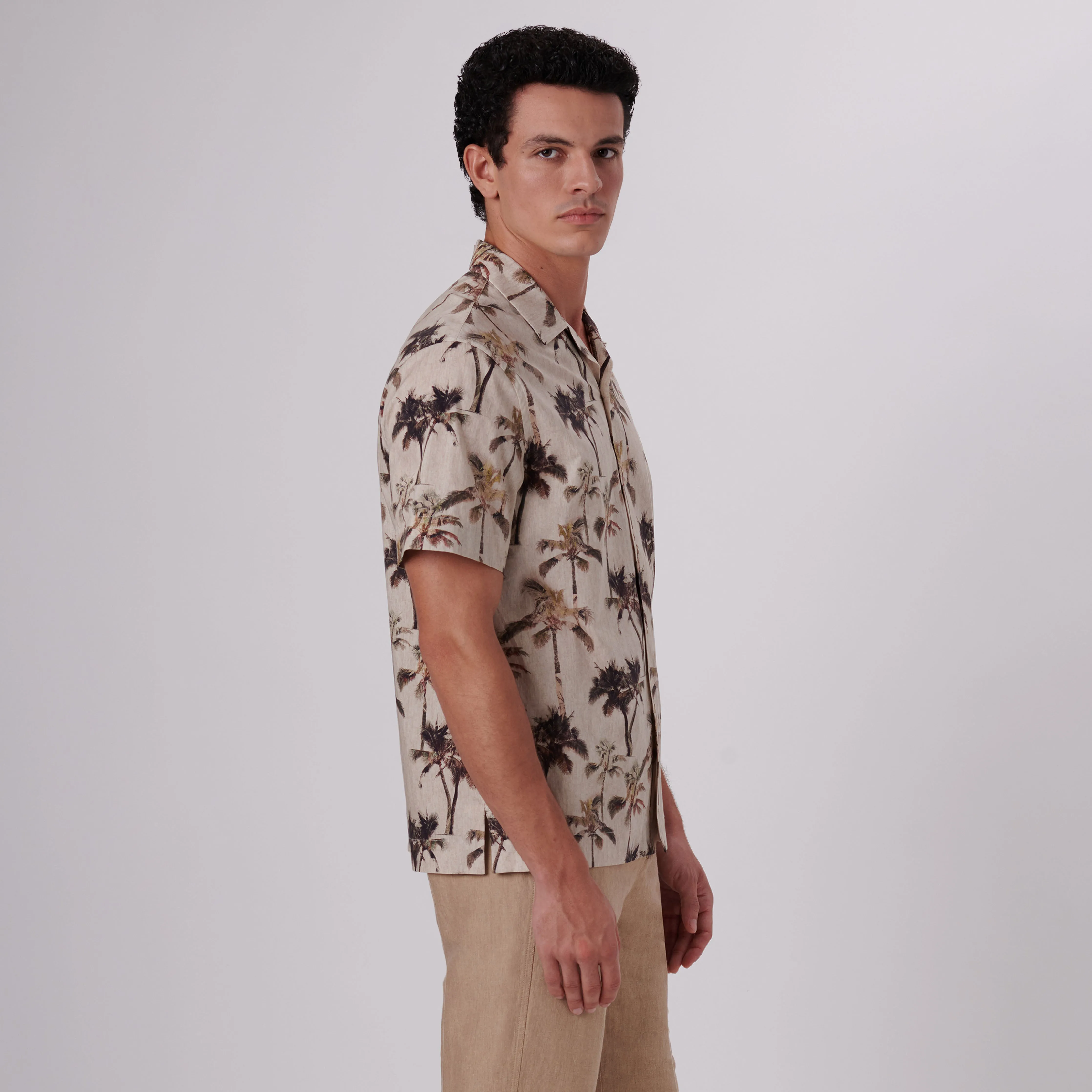 Jackson Palm Tree Print Short Sleeve Shirt