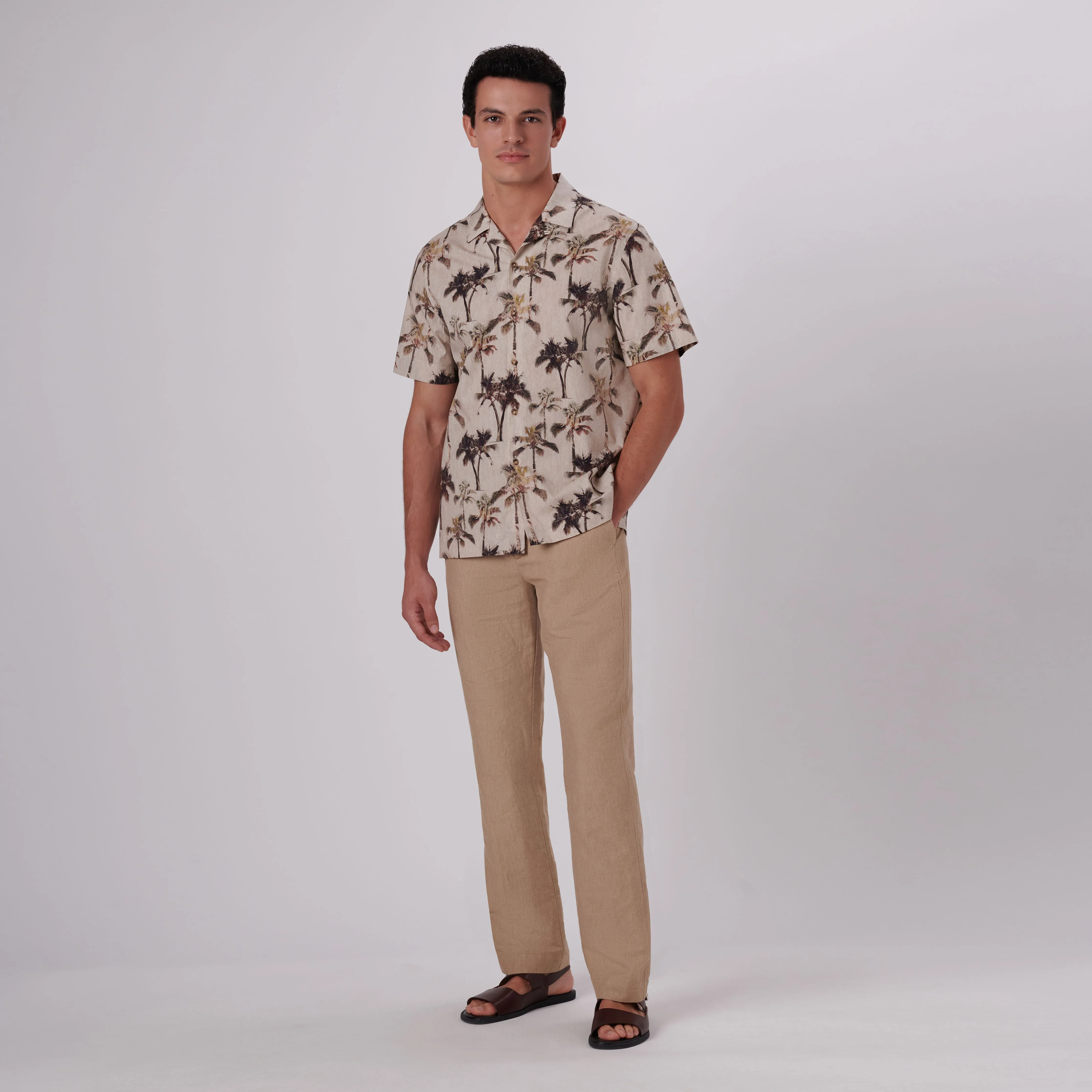 Jackson Palm Tree Print Short Sleeve Shirt