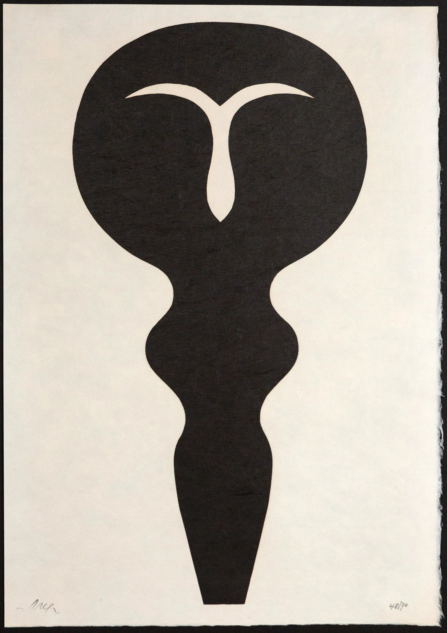 JEAN ARP "IDOLE" WOODCUT, 1961