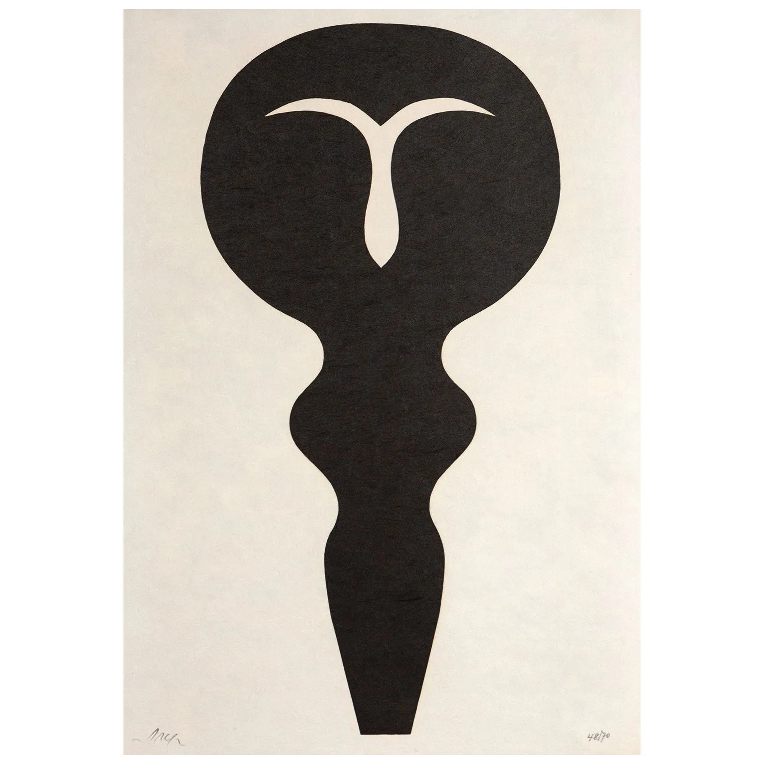 JEAN ARP "IDOLE" WOODCUT, 1961