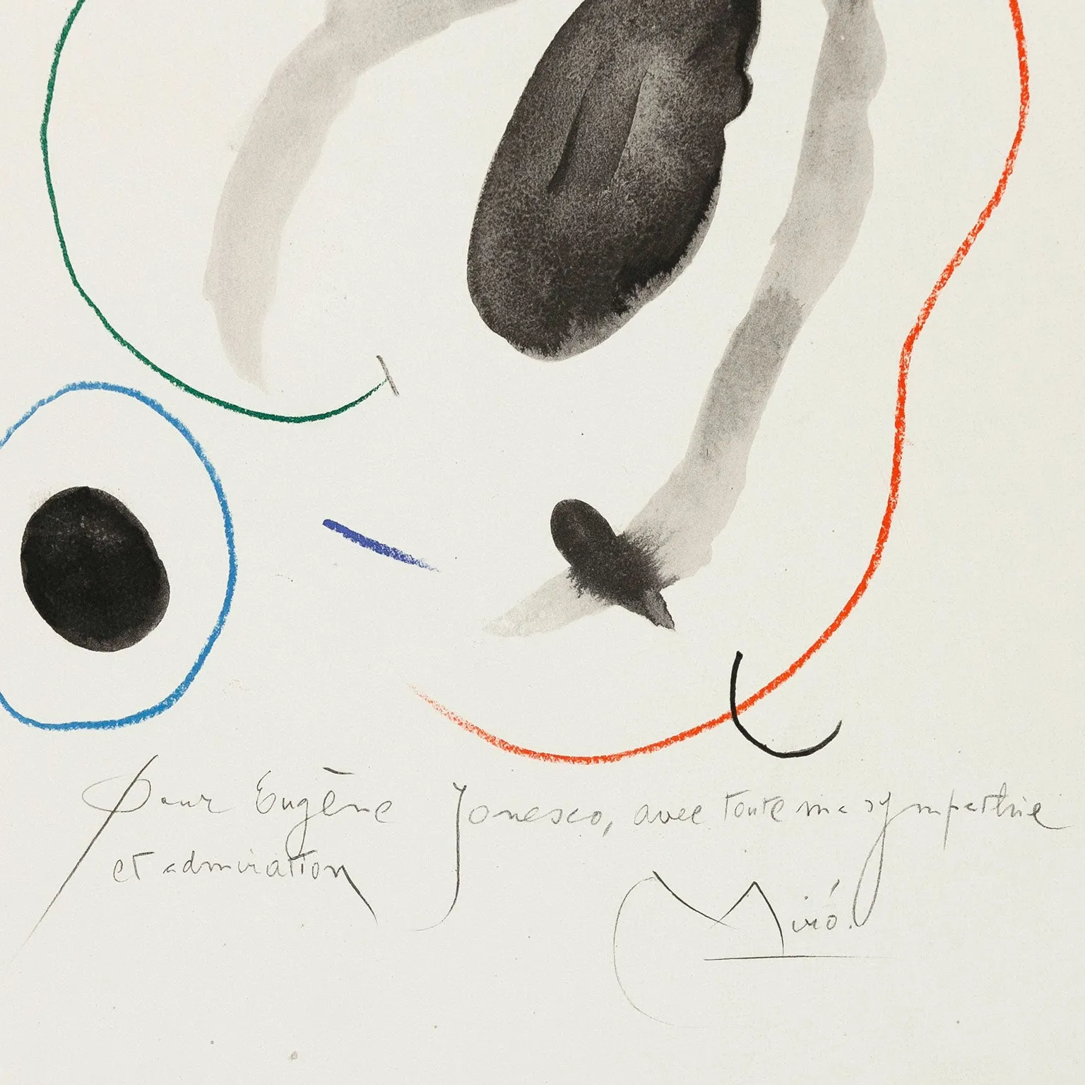 JOAN MIRO "QUELQUES FLEURS #14 IONESCO" LITHOGRAPH, 1964