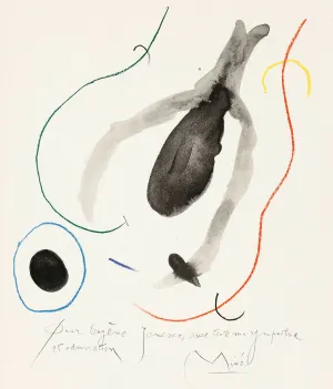 JOAN MIRO "QUELQUES FLEURS #14 IONESCO" LITHOGRAPH, 1964