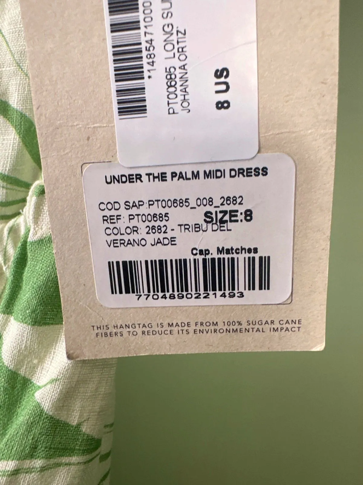 Johanna Ortiz Green Under The Palm Midi Dress UK 12