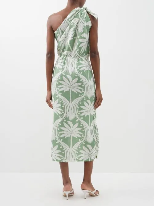 Johanna Ortiz Green Under The Palm Midi Dress UK 12