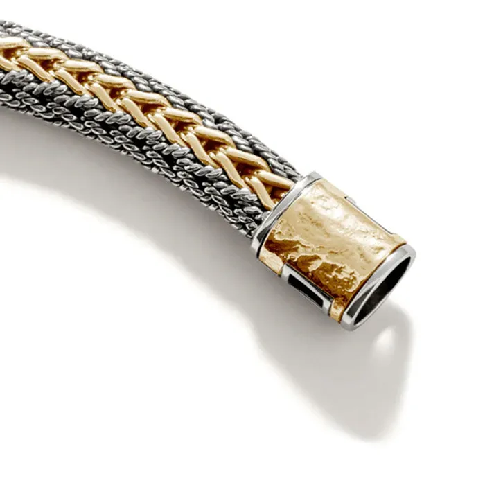 John Hardy Icon Reversible Bracelet in 18K Yellow Gold and Sterling Silver - Size Medium
