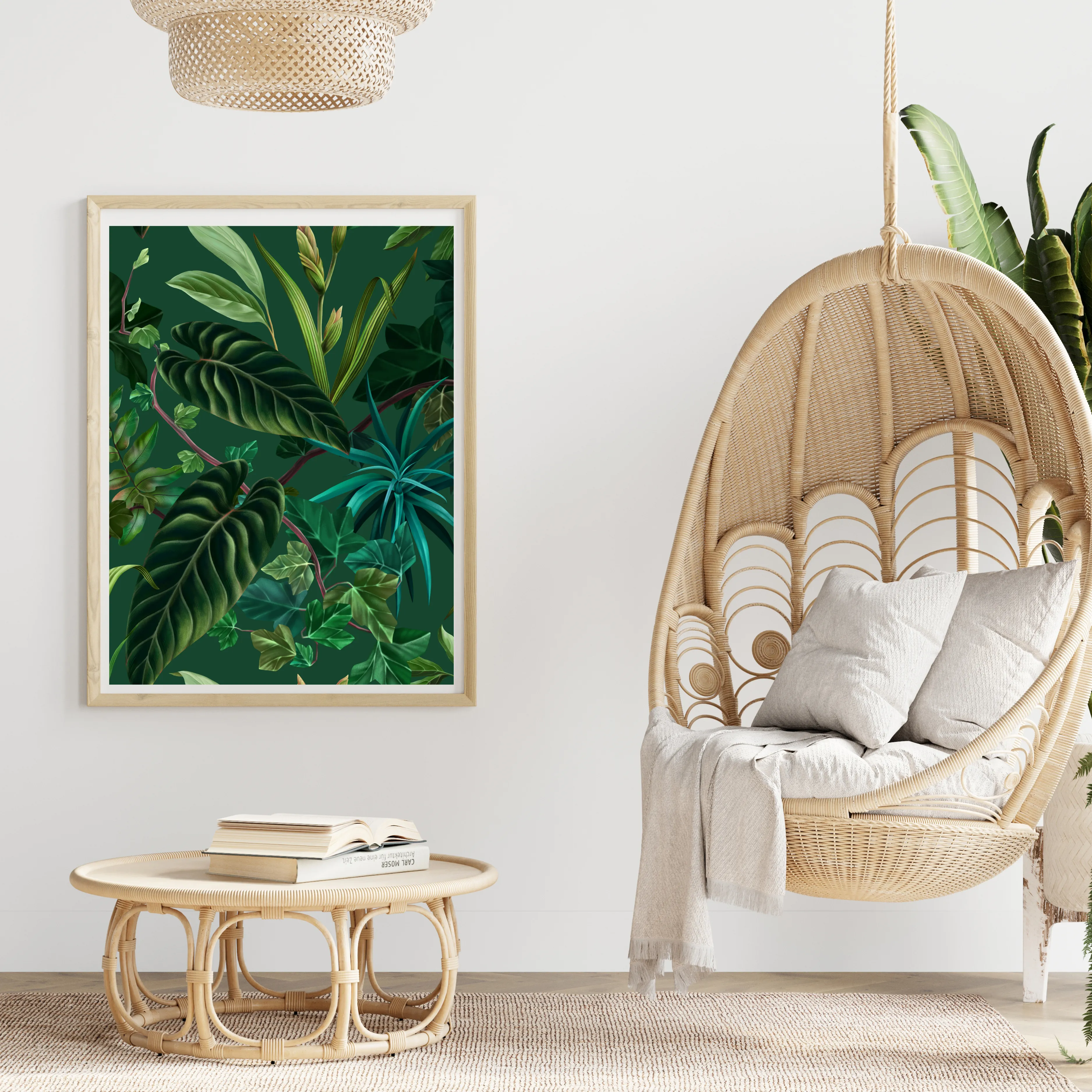 JUNGLE FANTASY: Lush Green Tropical Plants Digital Download Wall Art|Printable Wall Art