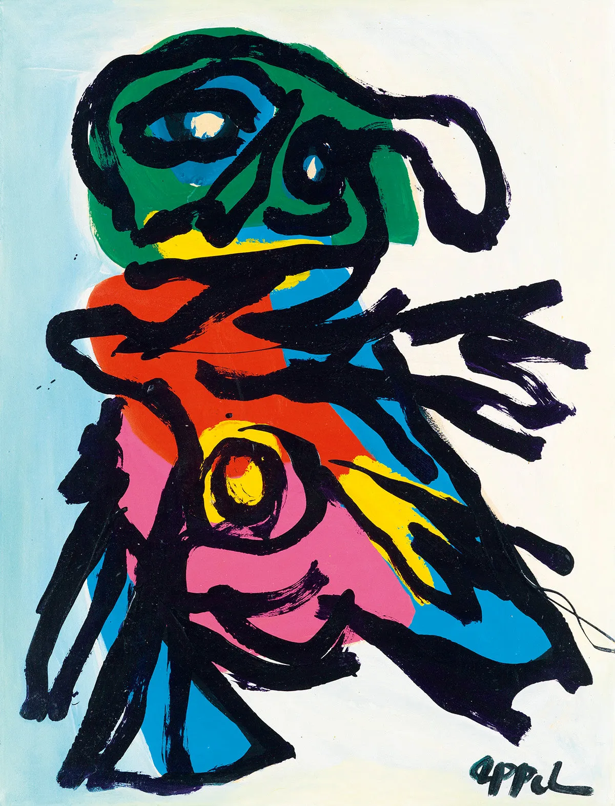 KAREL APPEL "PERSONAGE" PAINTING, 1965