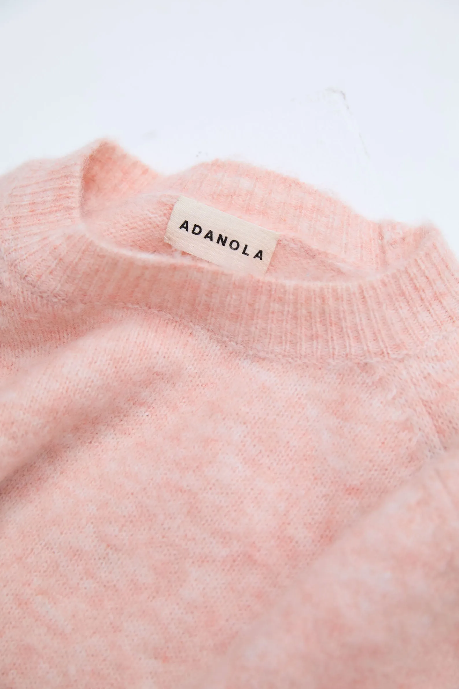 Knit Crew Neck Sweatshirt - Blush Pink