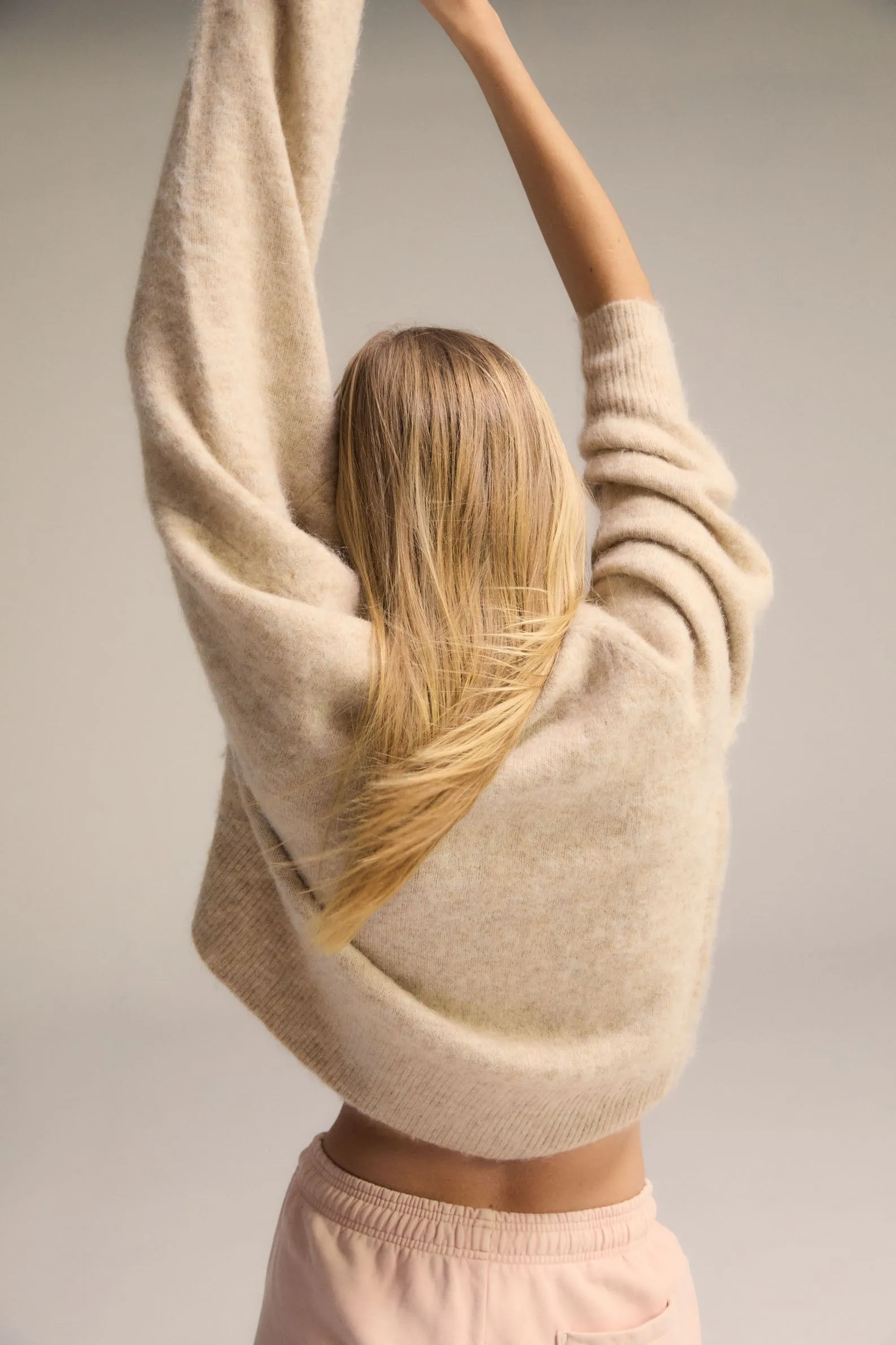 Knit Crew Neck Sweatshirt - Stone