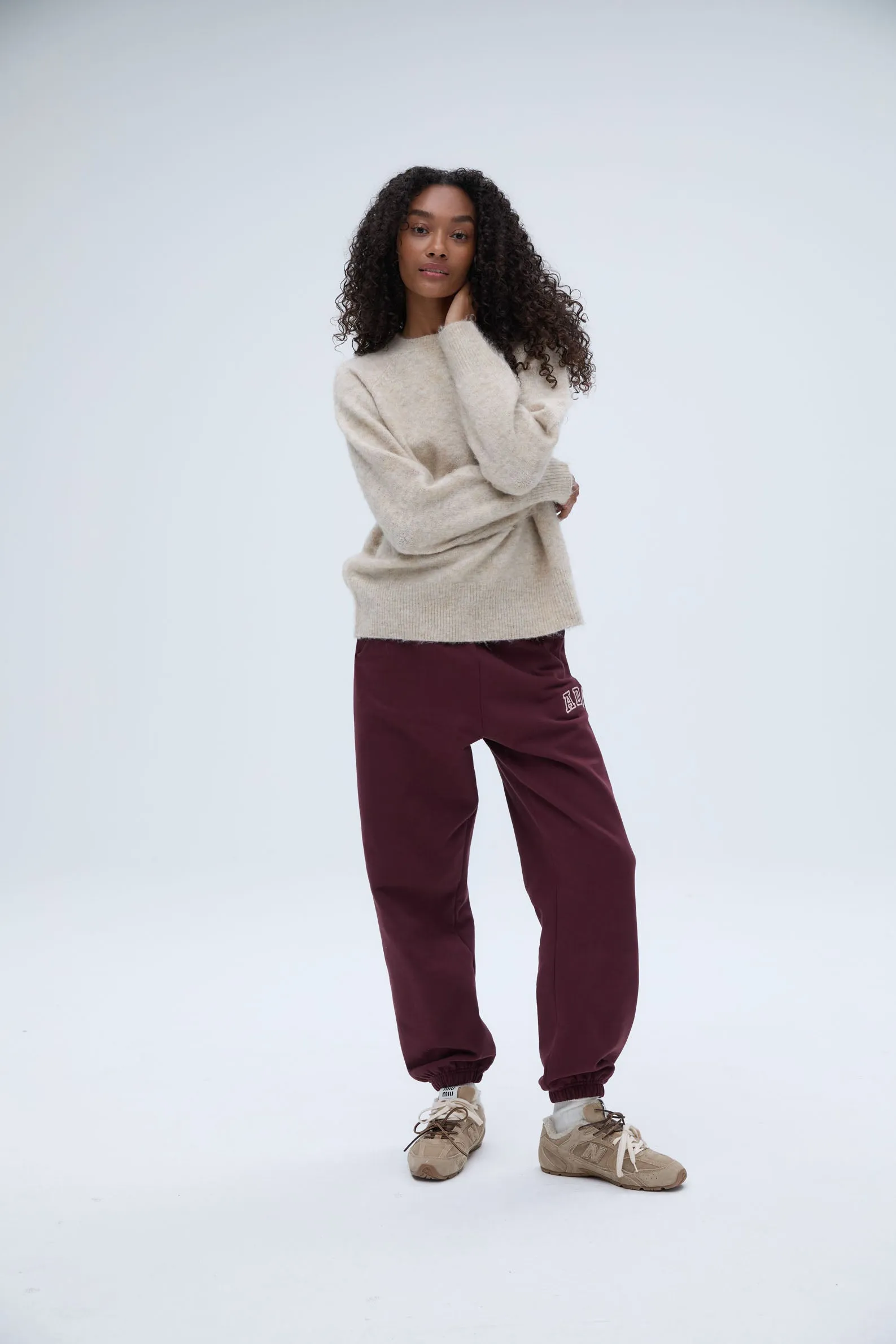 Knit Crew Neck Sweatshirt - Stone