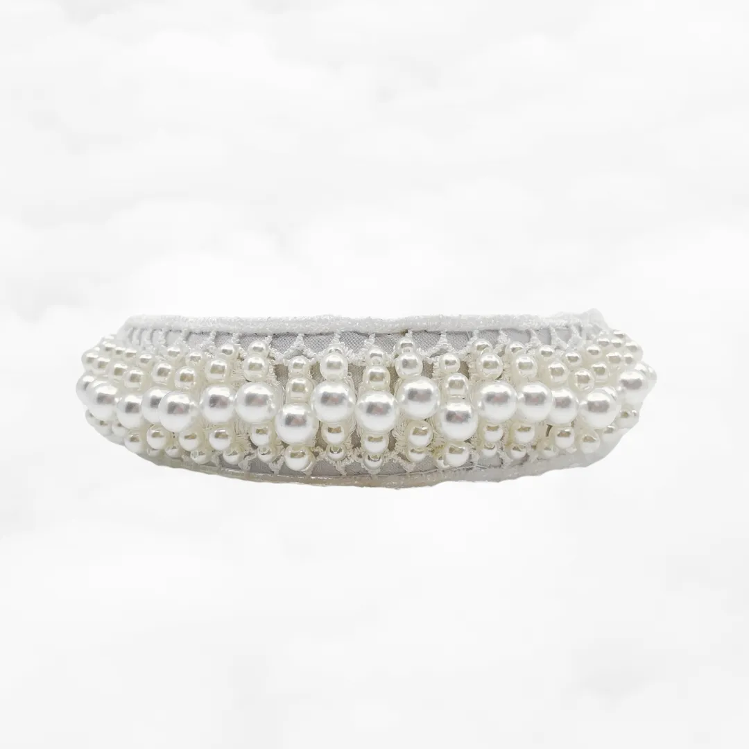Large Pearl Crown Bridal Headband