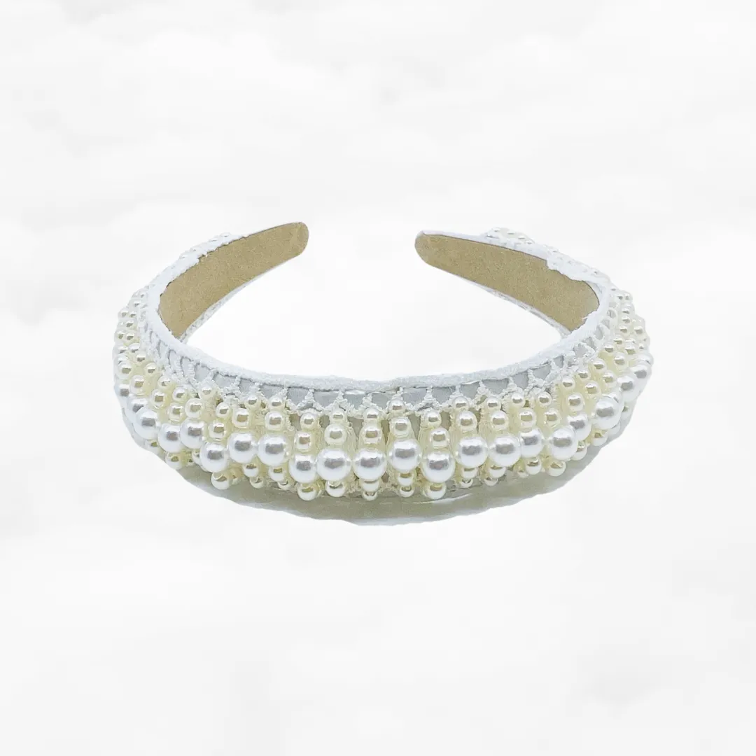 Large Pearl Crown Bridal Headband