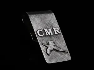 Large Pheasant Money Clip With Initials