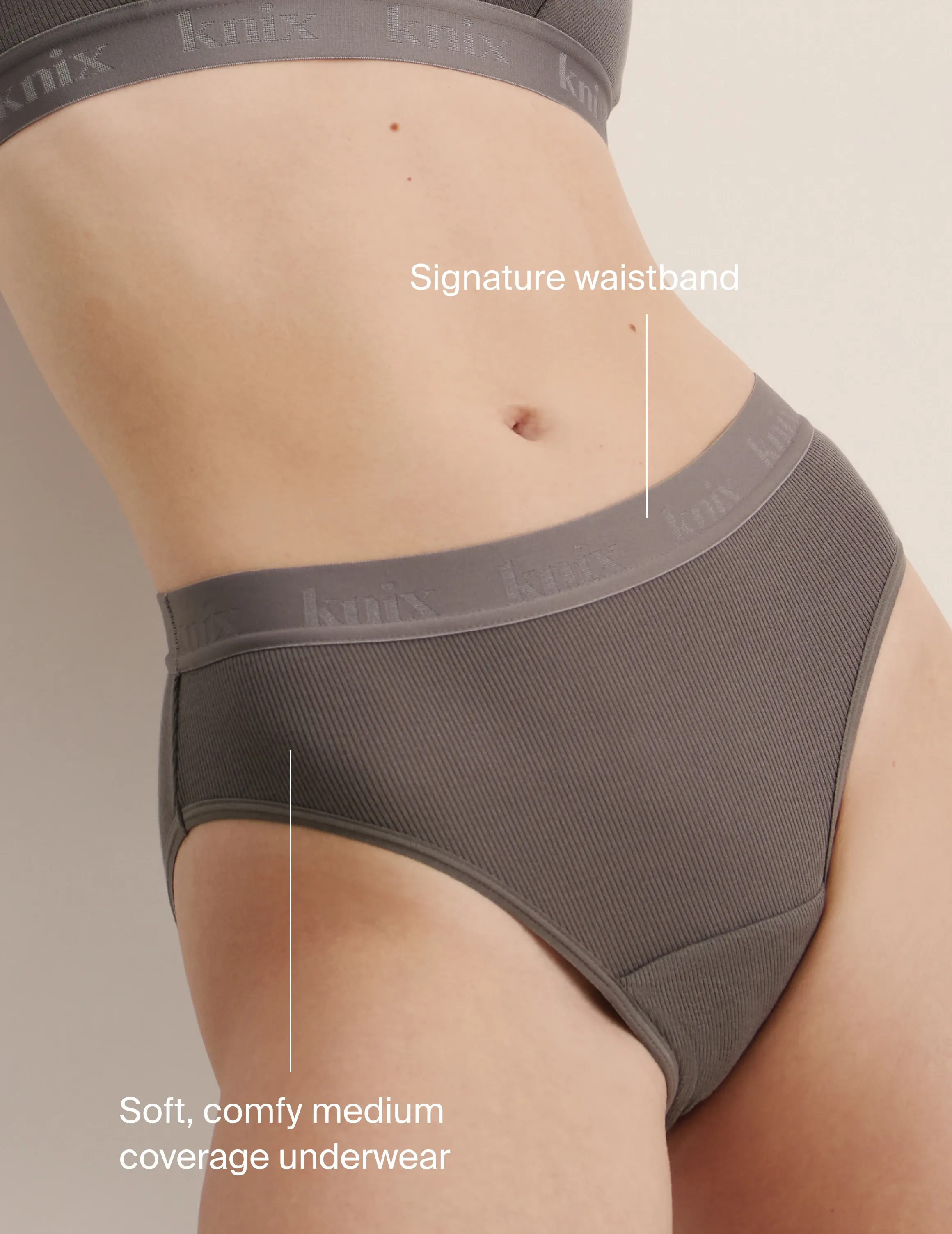 Leakproof Logo Rib Modal French Cut