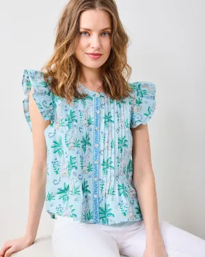 Leopard Mirage - Katie Blouse - Oasis Sky