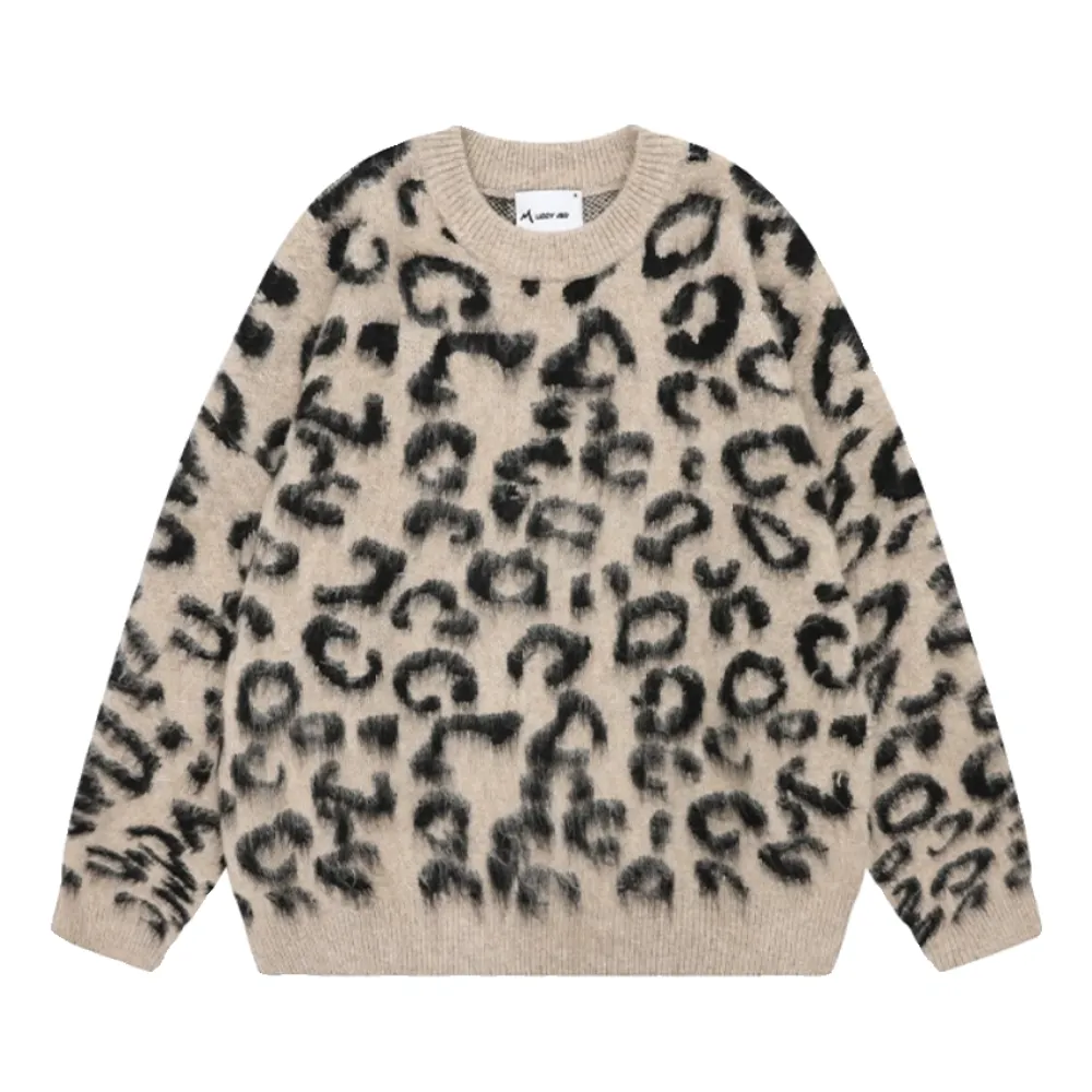 Leopard Print Mohair Sweater