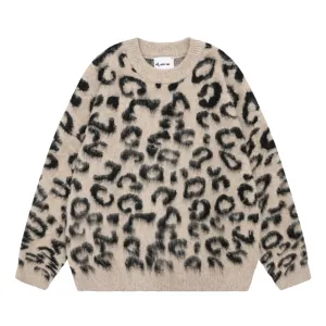 Leopard Print Mohair Sweater