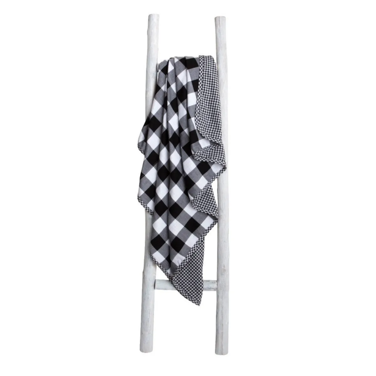 Lifetime Blanket (Toddler Blanket) - Black and White Monochrome Gingham