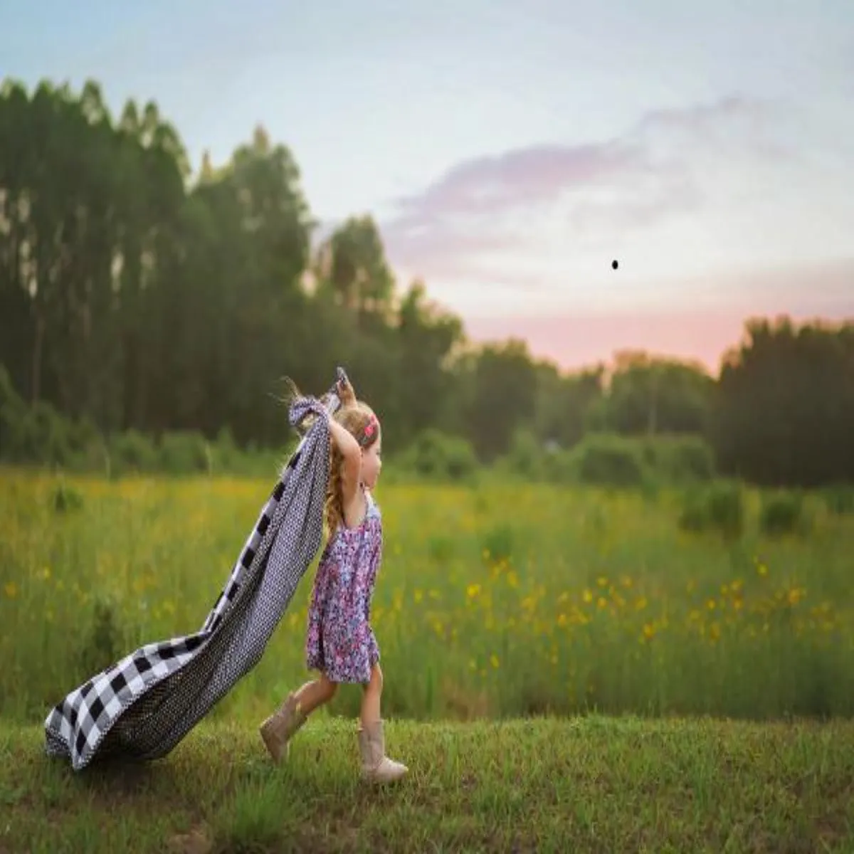 Lifetime Blanket (Toddler Blanket) - Black and White Monochrome Gingham