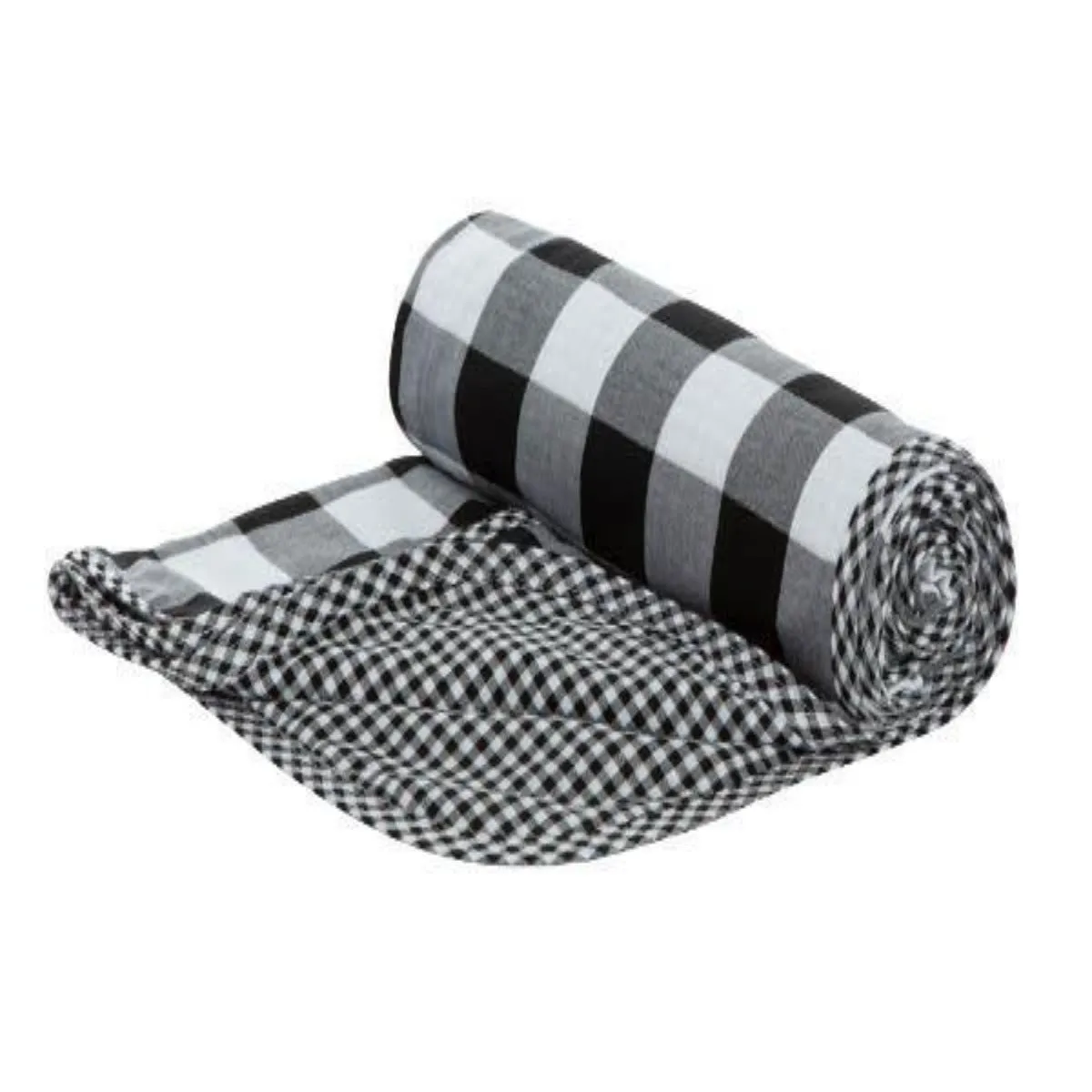 Lifetime Blanket (Toddler Blanket) - Black and White Monochrome Gingham