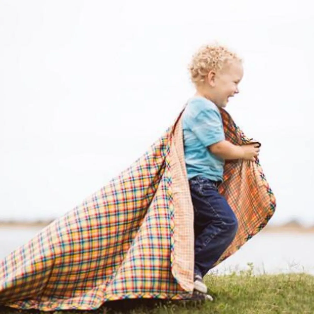 Lifetime Blanket (Toddler Blanket) - Gold Safari Gingham