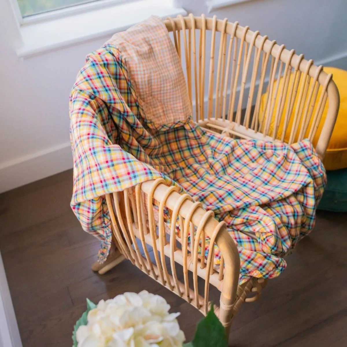 Lifetime Blanket (Toddler Blanket) - Gold Safari Gingham