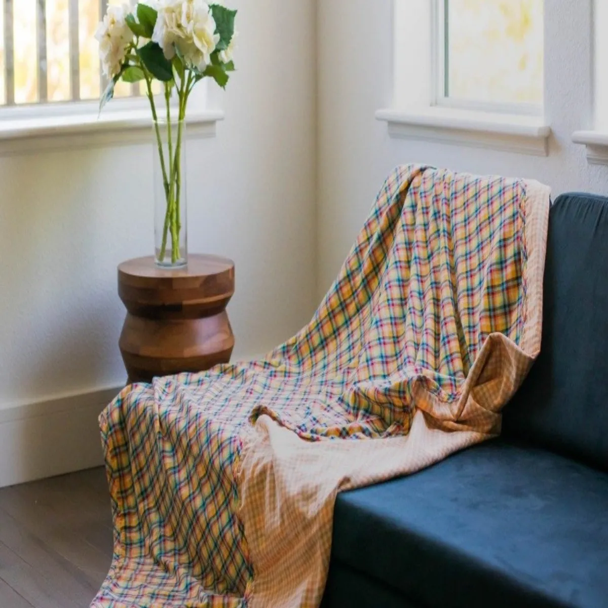 Lifetime Blanket (Toddler Blanket) - Gold Safari Gingham